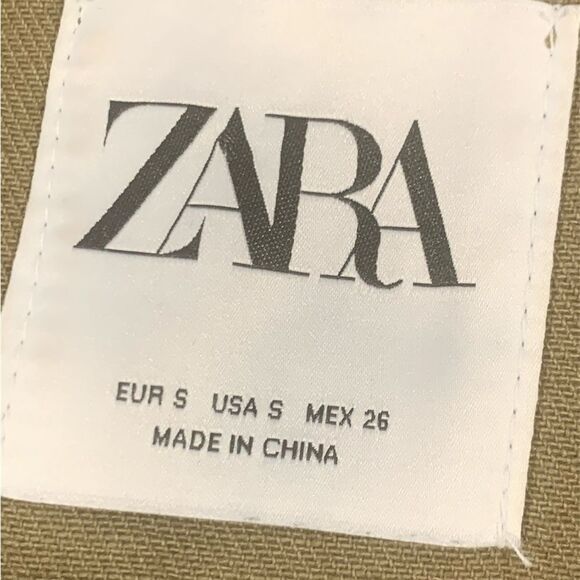 Zara Green Utility Jacket with Fringe Detail - Picture 2 of 8